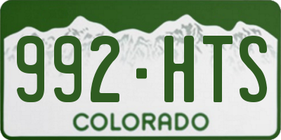 CO license plate 992HTS