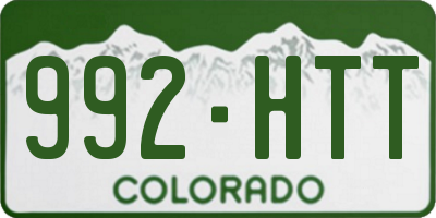 CO license plate 992HTT