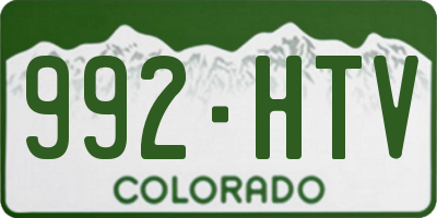 CO license plate 992HTV