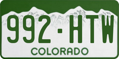 CO license plate 992HTW