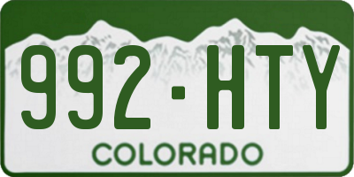 CO license plate 992HTY