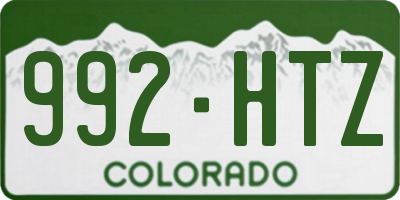 CO license plate 992HTZ