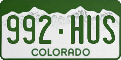CO license plate 992HUS