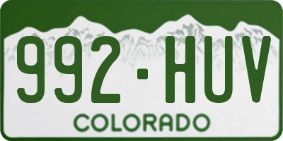 CO license plate 992HUV