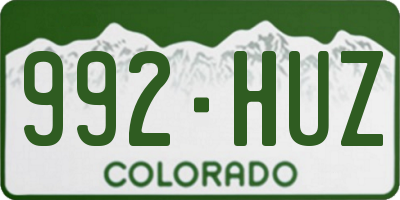 CO license plate 992HUZ