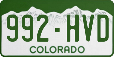 CO license plate 992HVD