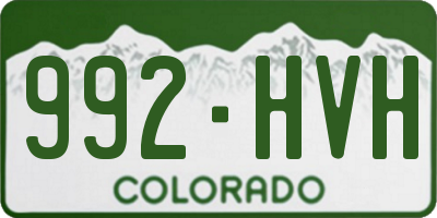 CO license plate 992HVH