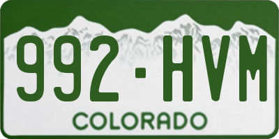 CO license plate 992HVM