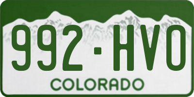 CO license plate 992HVO