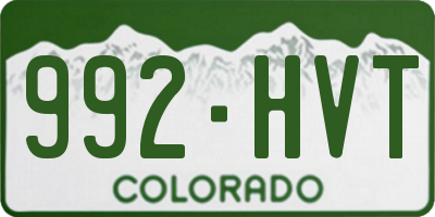 CO license plate 992HVT