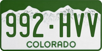 CO license plate 992HVV