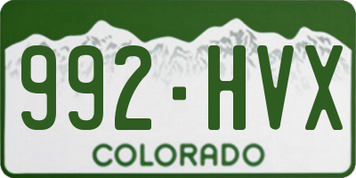 CO license plate 992HVX