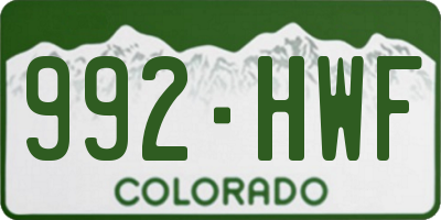 CO license plate 992HWF