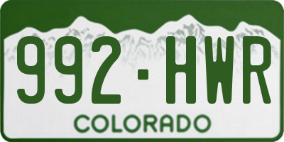 CO license plate 992HWR