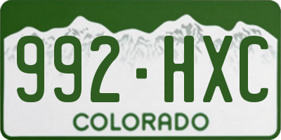 CO license plate 992HXC