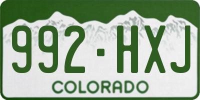 CO license plate 992HXJ
