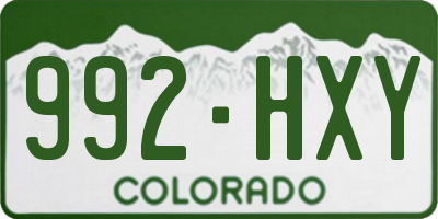 CO license plate 992HXY