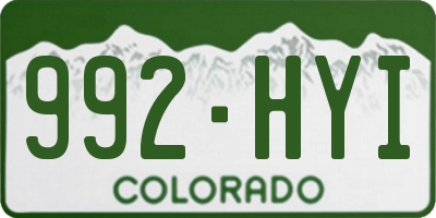 CO license plate 992HYI