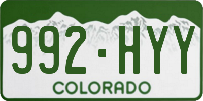 CO license plate 992HYY