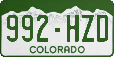 CO license plate 992HZD