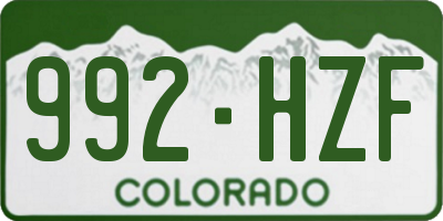 CO license plate 992HZF