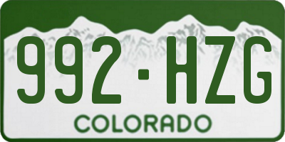 CO license plate 992HZG