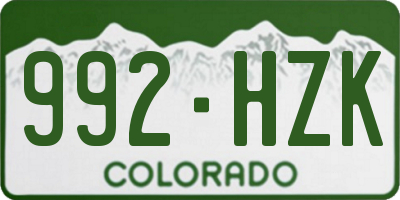 CO license plate 992HZK