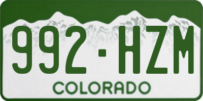 CO license plate 992HZM