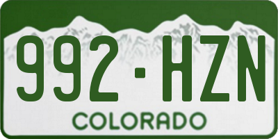 CO license plate 992HZN