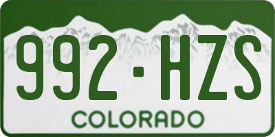 CO license plate 992HZS