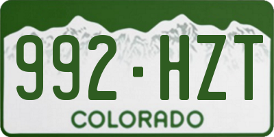 CO license plate 992HZT