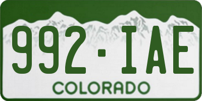 CO license plate 992IAE