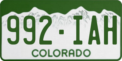 CO license plate 992IAH