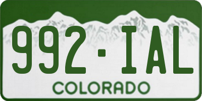 CO license plate 992IAL