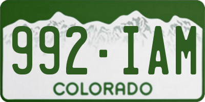 CO license plate 992IAM