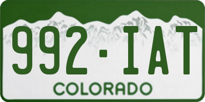 CO license plate 992IAT