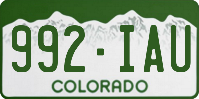 CO license plate 992IAU
