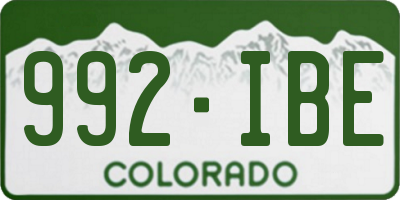 CO license plate 992IBE