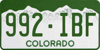 CO license plate 992IBF