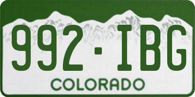 CO license plate 992IBG