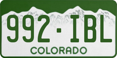 CO license plate 992IBL