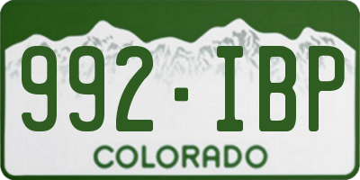 CO license plate 992IBP