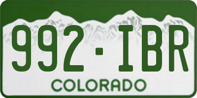 CO license plate 992IBR