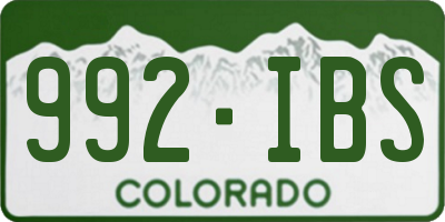 CO license plate 992IBS