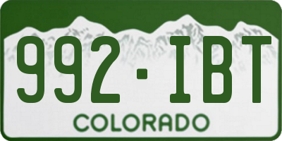CO license plate 992IBT