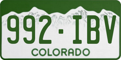 CO license plate 992IBV