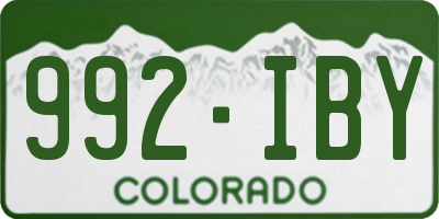 CO license plate 992IBY