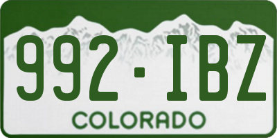 CO license plate 992IBZ
