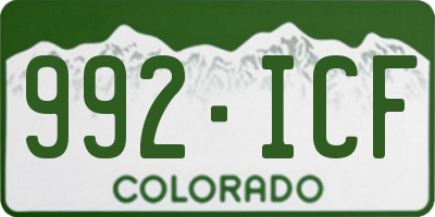 CO license plate 992ICF