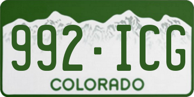 CO license plate 992ICG